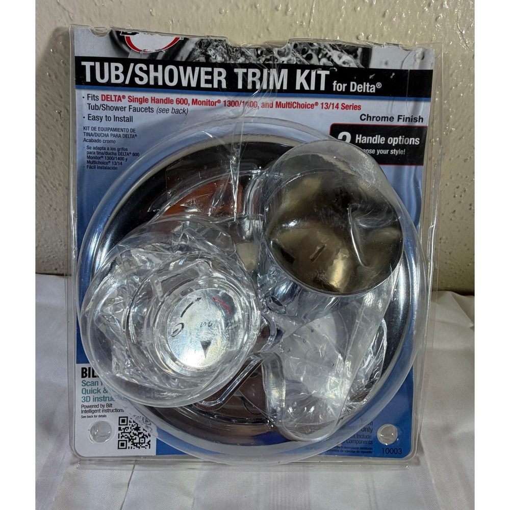 Tub Shower Trim Kit for Delta Single Handle 600 Monitor 1300 1400 Chrome Finish